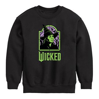 Girls 7-16 Wicked For Good Elphaba Stained Glass Crew Fleece Sweatshirt