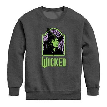 Girls 7-16 Wicked For Good Elphaba Stained Glass Crew Fleece Sweatshirt