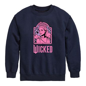 Girls 7-16 Wicked For Good Glinda Stained Glass Crew Fleece Sweatshirt