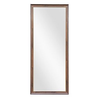 Brown Wood Framed Leaner Mirror