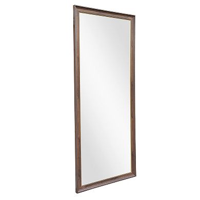 Brown Wood Framed Leaner Mirror