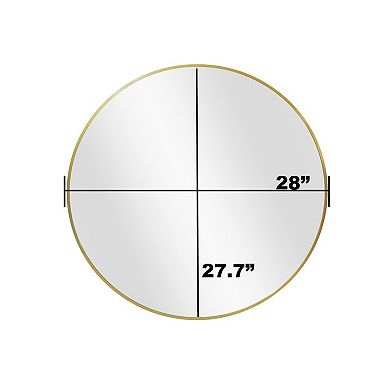 Circular Aluminum Frame Hanging Wall Mirror