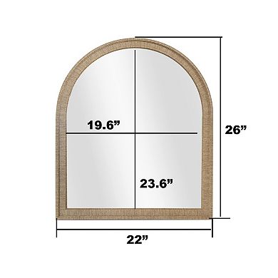 Tan Arched Hanging Wall Mirror