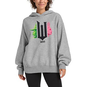Women's Wicked Elphaba & Glinda Oversized Fleece Hoodie Sweatshirt