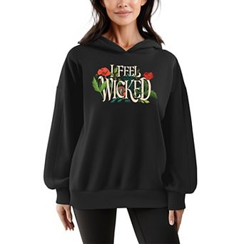Women's Wicked For Good Elphaba I Feel Wicked Oversized Fleece Hoodie Sweatshirt
