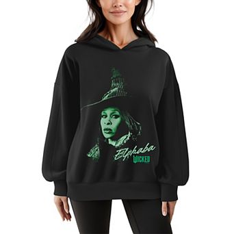 Women's Wicked Elphaba Portrait Oversized Fleece Hoodie Sweatshirt