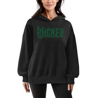 Women's Wicked For Good Logo Oversized Fleece Hoodie Sweatshirt