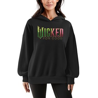 Women's Wicked For Good Logo Oversized Fleece Hoodie Sweatshirt