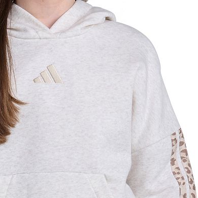 Girls 7-16 adidas Long Sleeve Printed 3-Stripe Hooded Pullover