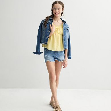 Girls 7-16 IZ Byer Embroidered Babydoll Top