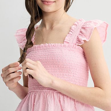 Girls 7-16 IZ Byer Smocked Ruffle Tank Top
