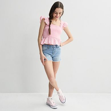 Girls 7-16 IZ Byer Smocked Ruffle Tank Top