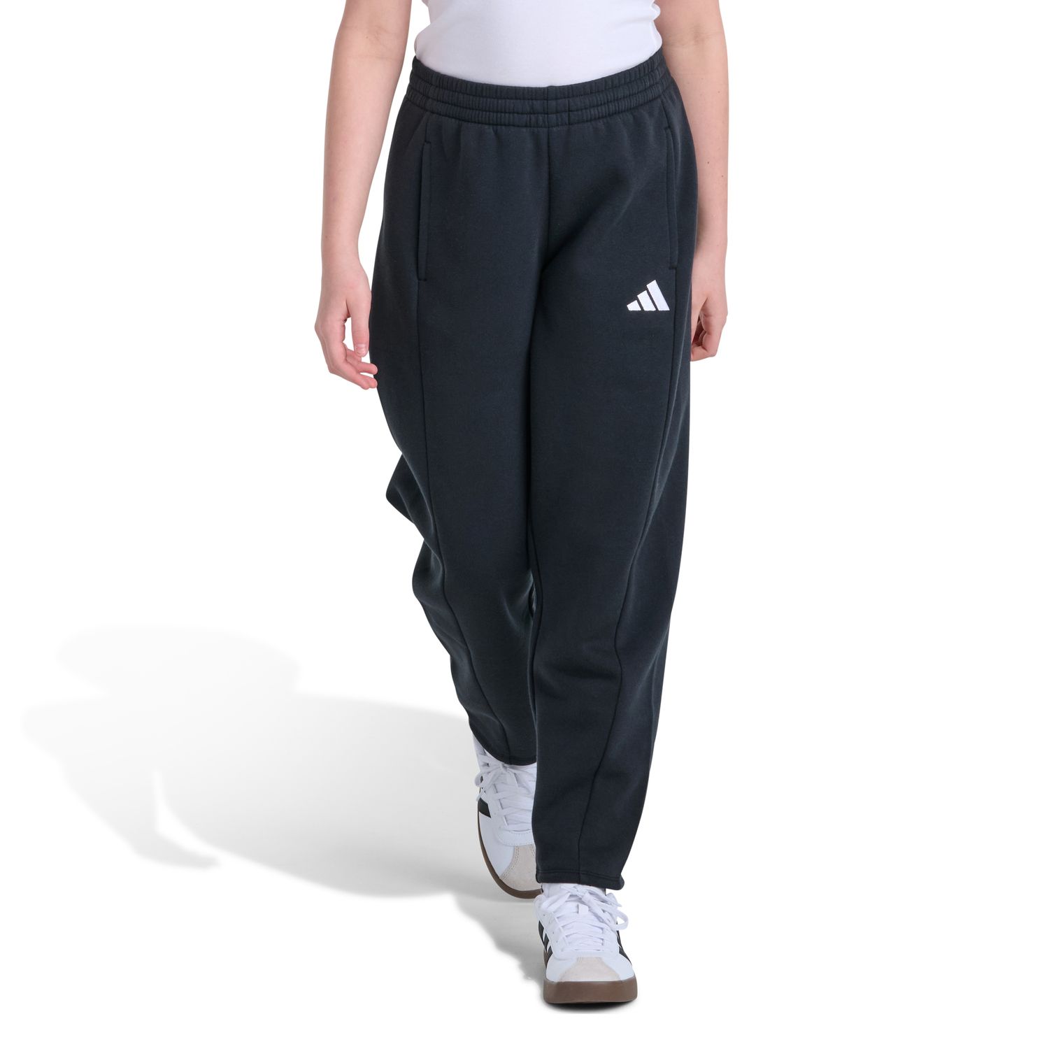 Брюки adidas Elastic Waistband Barrel Leg Pants для девочек, цвет: Чёрный