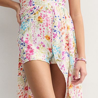 Girls 7-16 Speechless Floral Ruffle Sleeve Romper