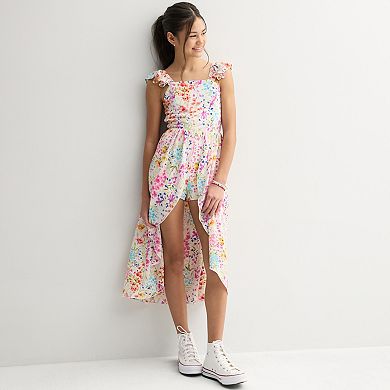 Girls 7-16 Speechless Floral Ruffle Sleeve Romper