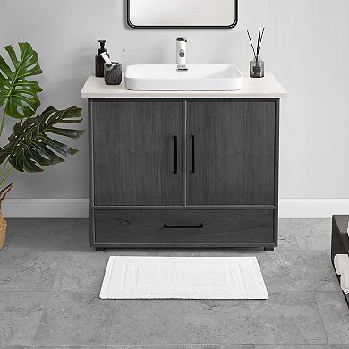 Jean Pierre New York Stonewash Racetrack Cotton Bath Rug