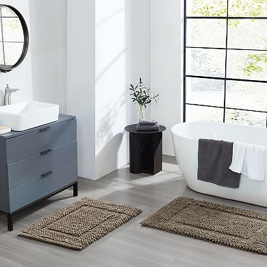 Jean Pierre New York Sophie Border Textured Cotton Bath Mat