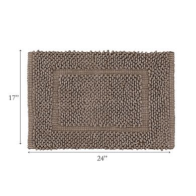 Jean Pierre New York Sophie Border Textured Cotton Bath Mat