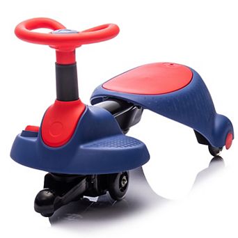 Whisen 6V Kids Electric Ride-On Wiggle Car with Steering Wheel Rotates 360°
