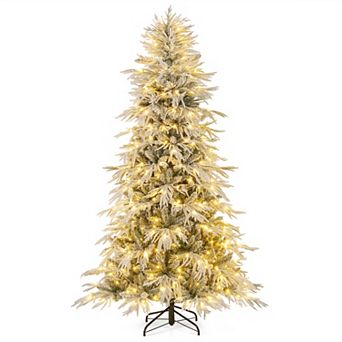 Costway 6/7/8 FT Artificial Christmas Tree with 594/820/1108 PE PVC Branch Tips