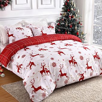 Christmas Duvet Cover Set for Xmars, Soft Christmas Decorations Bedding Set for Christmas Gift