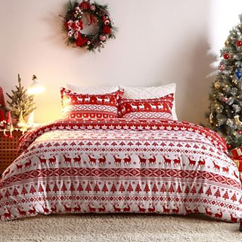 Christmas Duvet Cover Set for Xmars, Soft Christmas Decorations Bedding Set for Christmas Gift