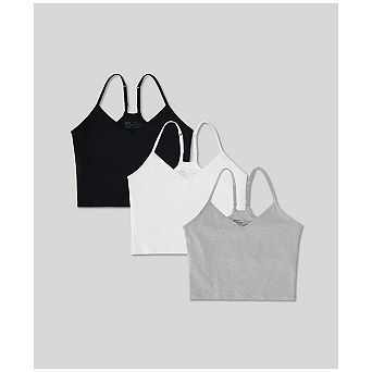 Organic Everyday Shelf Bra Cropped Camisole 3-pack