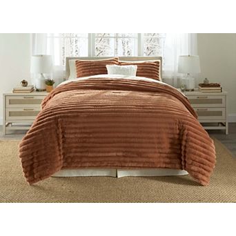 BrylaneHome Faux Fur Comforter 3 pc Set