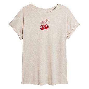 Juniors' 8 Ball Cherries Oversized Tee