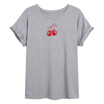 Juniors' 8 Ball Cherries Oversized Tee