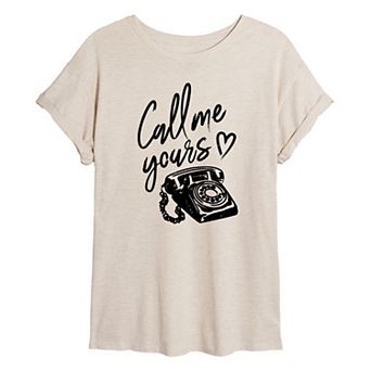 Juniors' Call Me Yours Oversized Tee