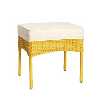 BrylaneHome Roma All-Weather Resin Wicker Ottoman