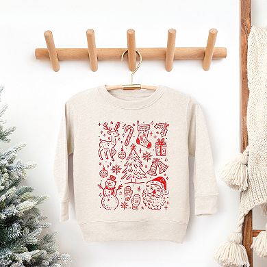 Christmas Chalk Icons - Toddler Graphic Sweatshirt