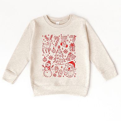 Christmas Chalk Icons - Toddler Graphic Sweatshirt