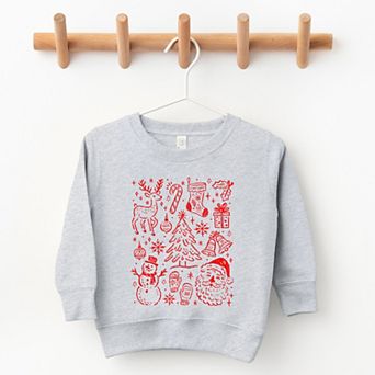 Christmas Chalk Icons - Toddler Graphic Sweatshirt