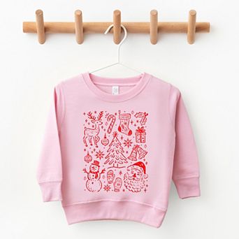 Christmas Chalk Icons - Toddler Graphic Sweatshirt