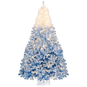 Costway 5/6/7/8 FT Artificial Christmas Tree with 180/250/350/470 Warm White LED Lights