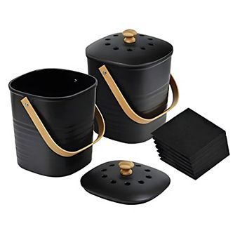 Kitchen Compost Bin 1 Gallon Capacity 2 pc