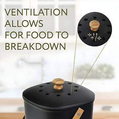 Kitchen Compost Bin 1 Gallon Capacity 2 Pcs