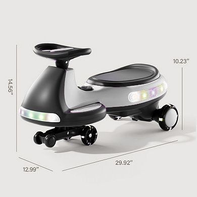 Whisen 12V Kids Electric Ride-On Wiggle Car with Anti-Rollover and Flashing Wheels