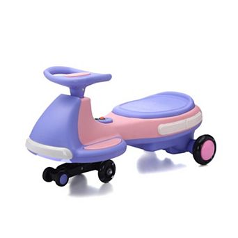 Whisen 12V Kids Electric Ride-On Wiggle Car with Anti-Rollover and Flashing Wheels