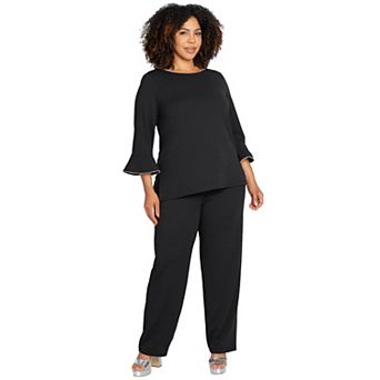 Catherines Women's Plus Size Flounce Top & Pant Duet