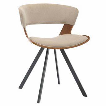 Dining Chair with Curved Open-Back and Powder-Coated Iron Legs Nymia Series