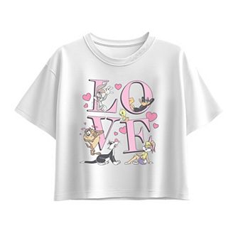 Girls 7-16 Looney Tunes Love Boxy Tee