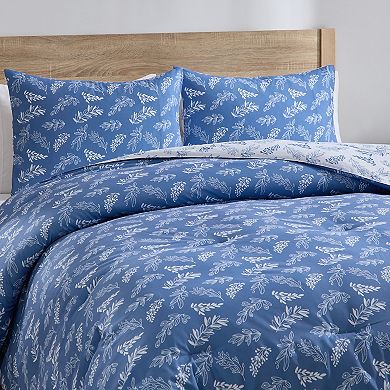 Nestl 3PC Reversible Botanical Printed Comforter Bedding Set
