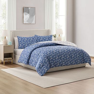 Nestl 3PC Reversible Botanical Printed Comforter Bedding Set