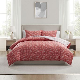 Nestl 3 pc Reversible Botanical Printed Comforter Bedding Set