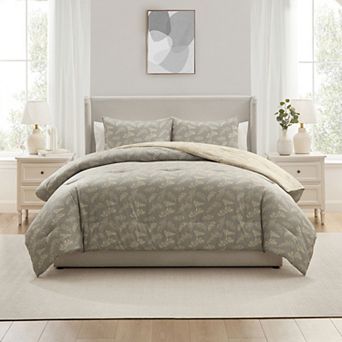 Nestl 3 pc Reversible Botanical Printed Comforter Bedding Set