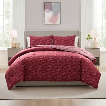 Nestl 3 pc Reversible Botanical Printed Comforter Bedding Set
