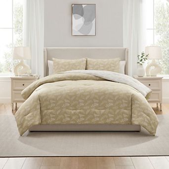 Nestl 3 pc Reversible Botanical Printed Comforter Bedding Set